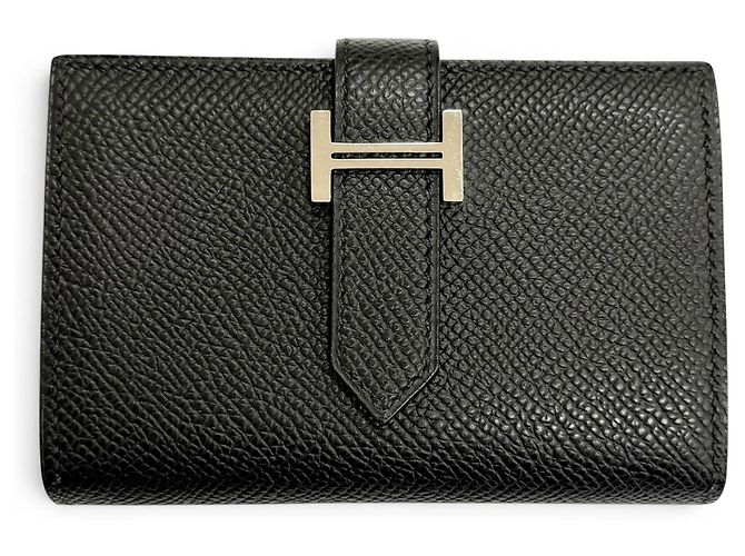 Hermès Hermes Bearn Mini Bi-Fold Wallet Black