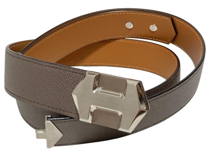 Hermès Hermes Super H Veau Epsom Leather Belt Brown