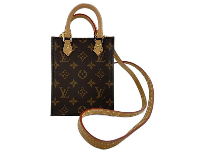 Borsa Louis Vuitton Petite Sac Plat Marrone