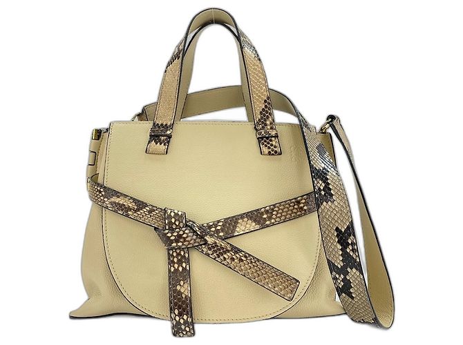 Borsa Loewe Gate Top Handle Beige 