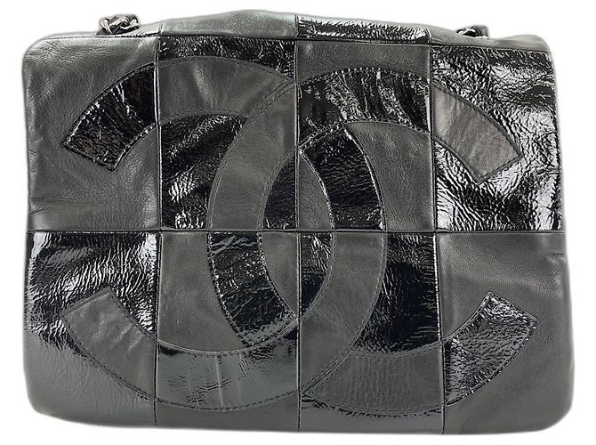Sac à épaule Chanel Lambskin Patchwork Coco Mark Noir