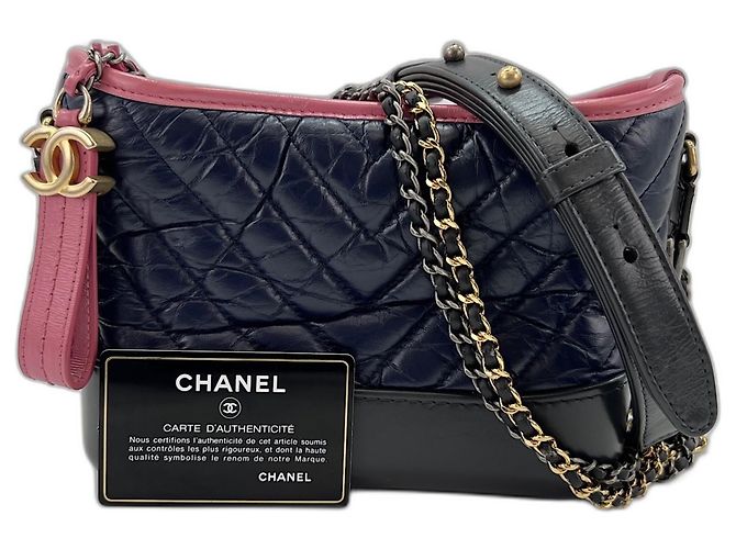 Chanel Gabrielle Schultertasche Marineblau