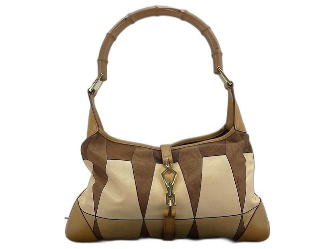 Borsa a Spalla Gucci Jackie Bamboo Beige