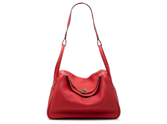 Hermès Red Clemence Lindy 34 Rouge