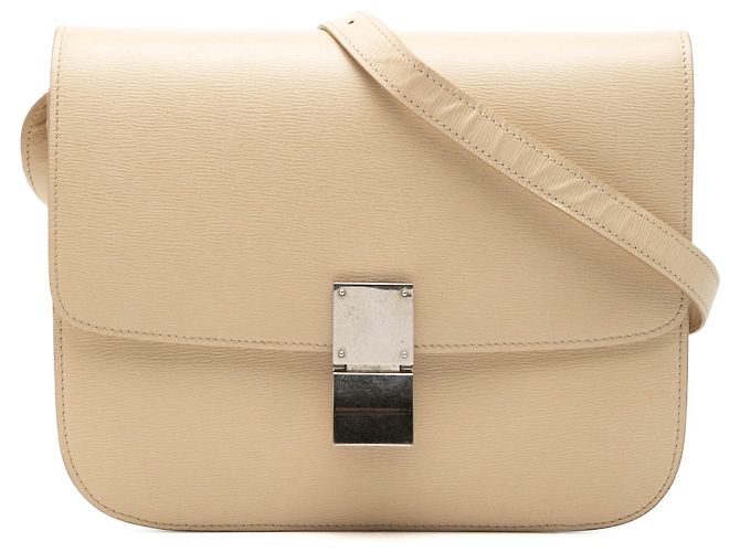 Céline Celine Beige Medium Calfskin Classic Box