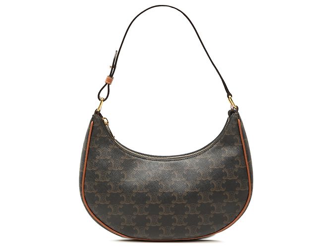 Céline Celine Brown Triomphe Coated Canvas Ava Shoulder Bag