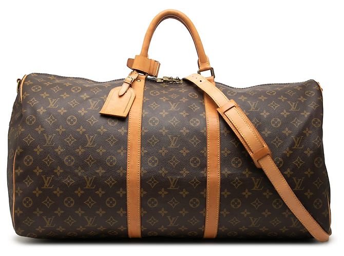 Louis Vuitton Brown Monogram Keepall Bandouliere 60