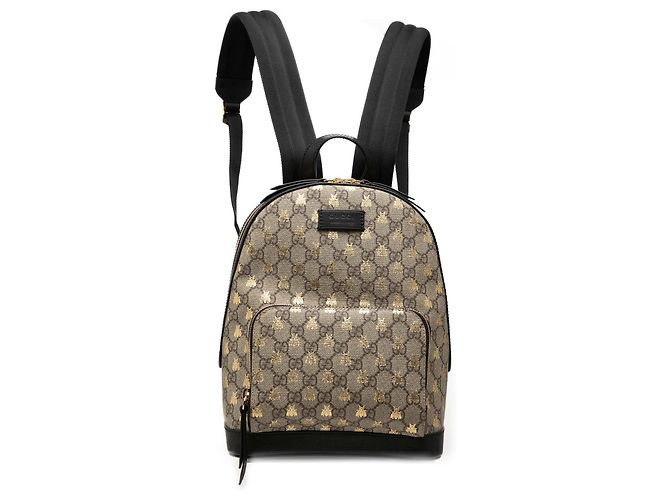 Gucci Beige Small GG Supreme Bee Backpack