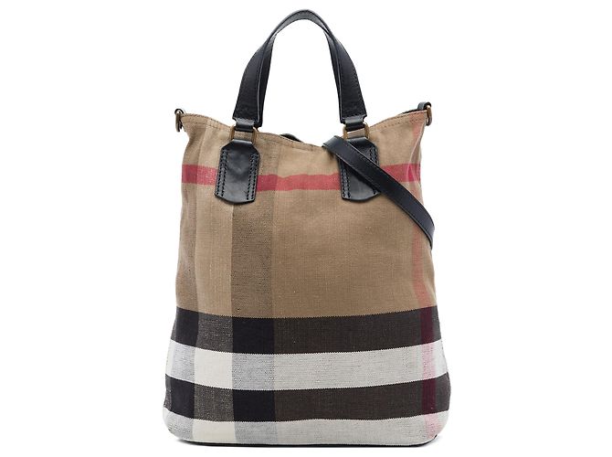 Burberry Bolsa Tottenham Brit em lona Mega Check marrom Castanho claro