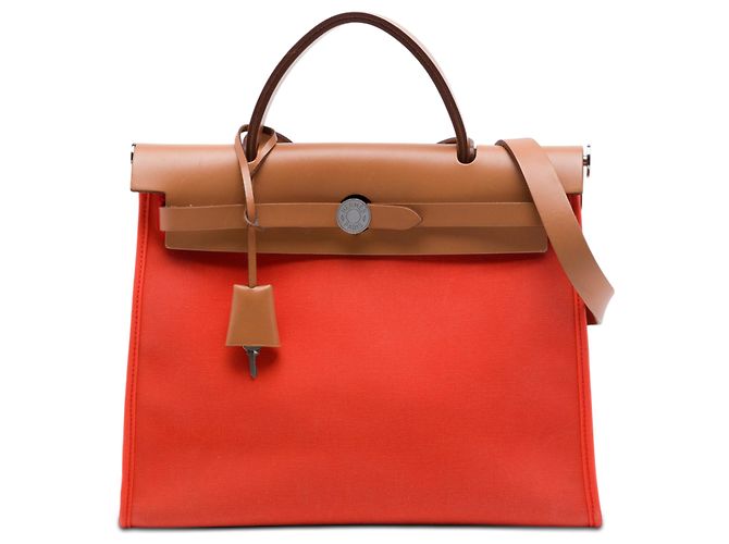 Hermès Orange Toile Herbag Zip 31