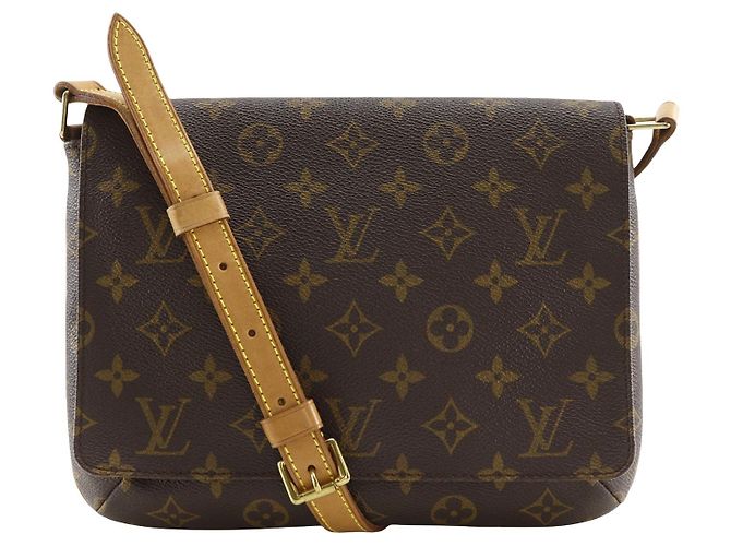 Louis Vuitton Marrom Monogram Musette Tango com Alça Curta