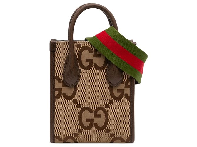 Bolsa Gucci Beige Mini Jumbo GG Canvas Web Bege