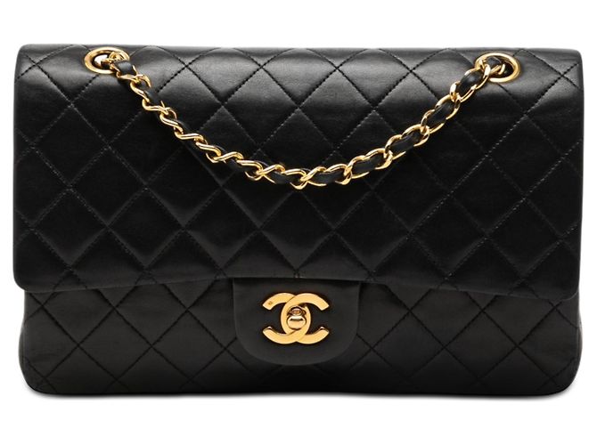 Chanel Black Medium Classic Lambskin Double Flap Noir
