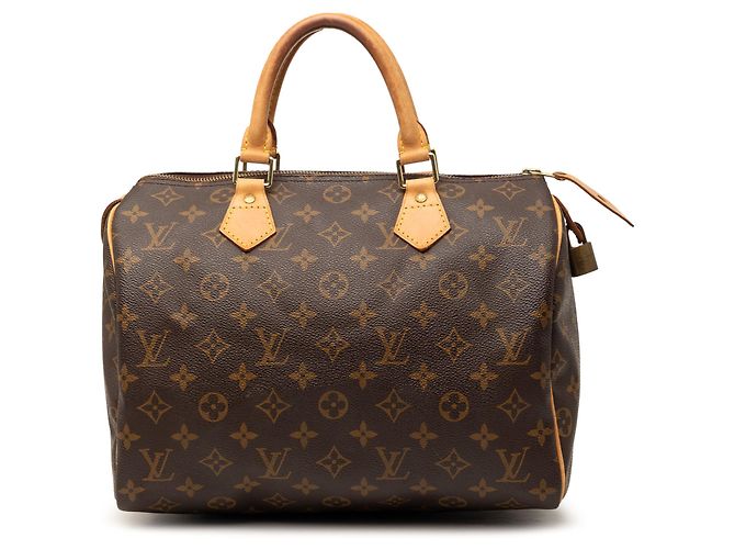 Louis Vuitton Marrón Monogram Speedy 30 Castaño