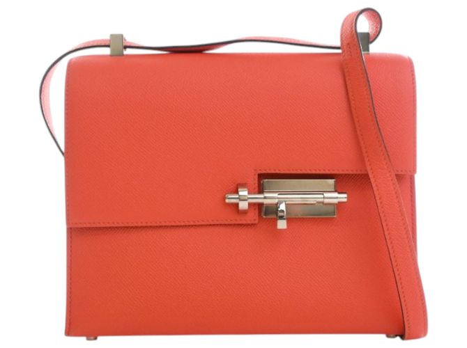 Hermès Orange Epsom Verrou 23 Roja Naranja
