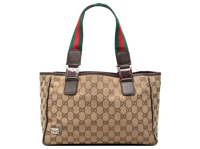 Bolso Tote Web Pop en lona GG beige Gucci