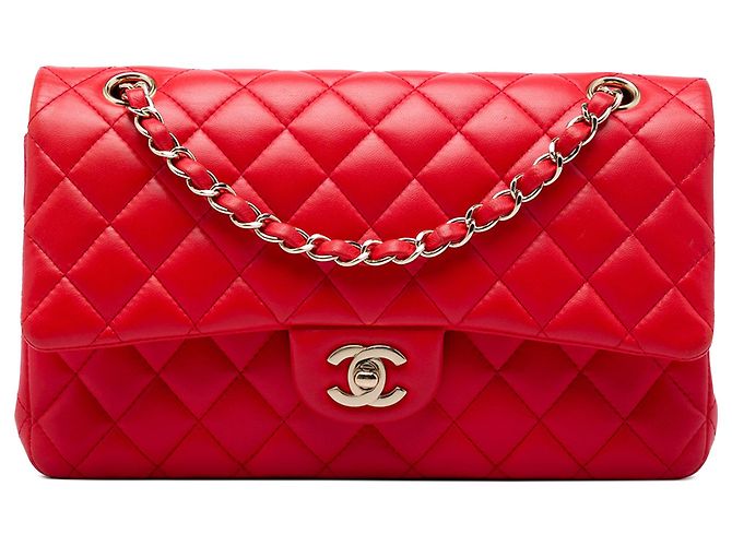 Chanel Red Medium Classic Lambskin Double Flap Rouge