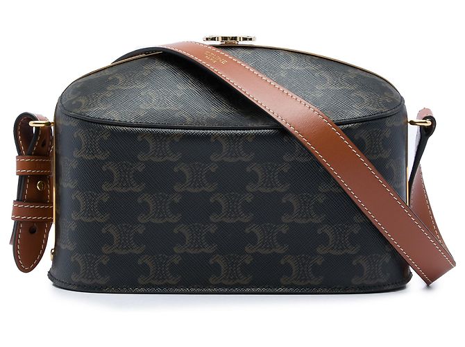 Céline Sac lunch Celine en toile enduite Triomphe marron Marron foncé
