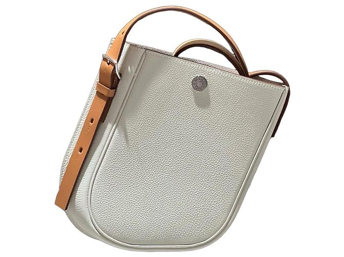 Bolsa Hermès Perspective Cavaliere Marrom Branco