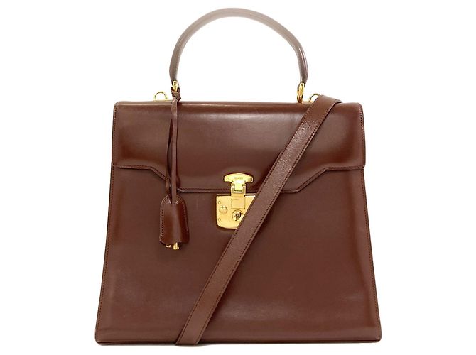 Bolsa de mão 2-Way em couro Gucci Marrom