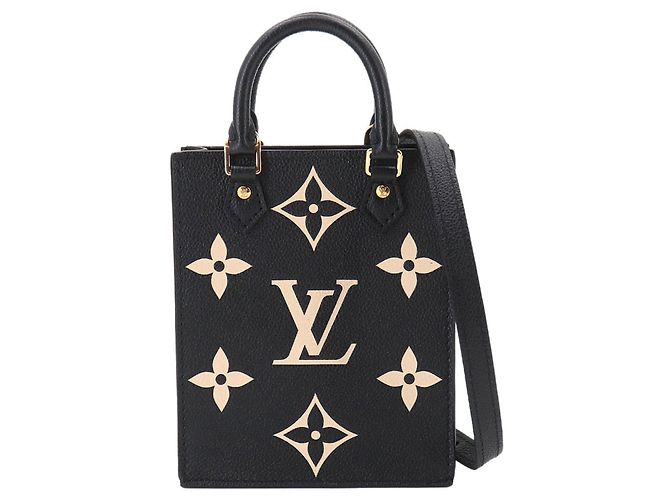 Borsa Louis Vuitton Petite Sac Plat Nero Beige