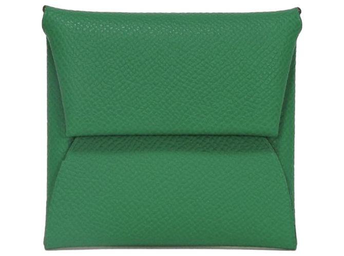 Hermès Hermes Bastia Verso Jaune Milton Bicolor Coin Case Multiple colors Green