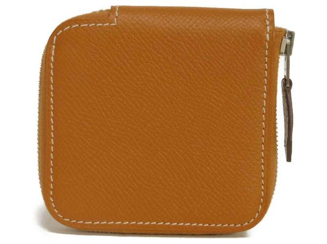 Hermès Hermes Azap Compact Mini Coin Case Brown Light brown