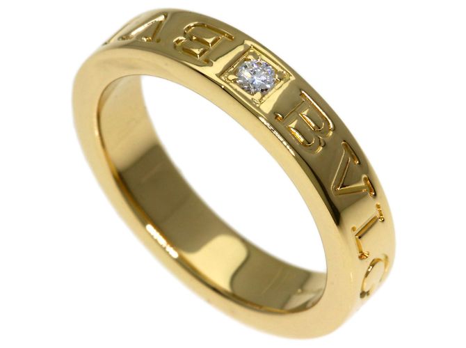 Bulgari Anillo de banda Double Logo 1P Diamante