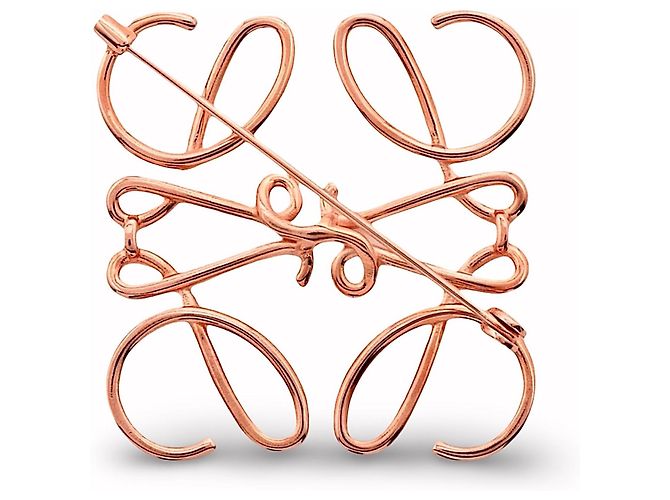 Loewe Anagramm-Brosche in Roségold Golden