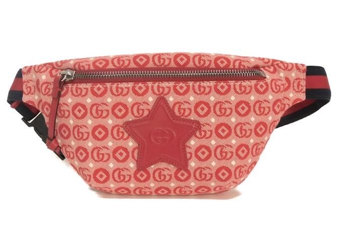 Borsa a tracolla Gucci rossa argento Interlocking G Rosso