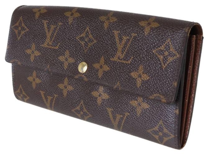 Sarah Cartera larga Louis Vuitton Monogram marrón Castaño