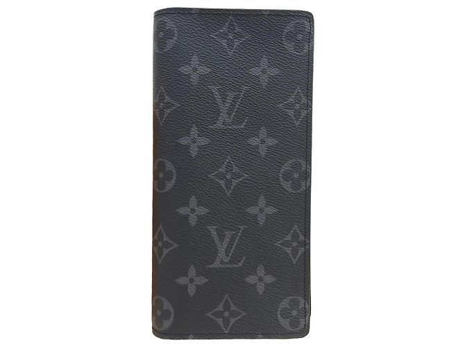 Louis Vuitton Monogram Eclipse Portefeuille Brazza Bi-fold Long Wallet