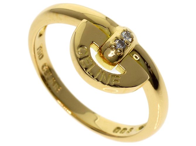 Céline Anillo Celine Logo Diamond en Oro Amarillo de 18K
