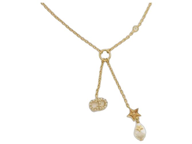 Collar Christian Dior Shiny-D Dorado Crudo