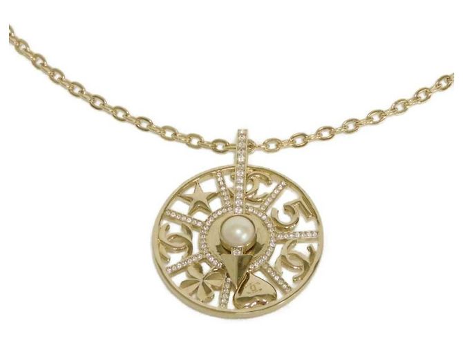 Collana con pendente da donna Chanel D'oro Crudo