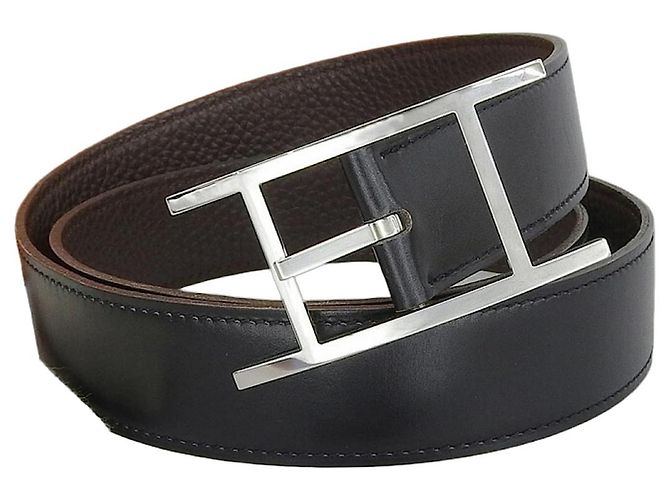 Hermès Ceinture réversible pour homme Hermes Cantin Marron Noir