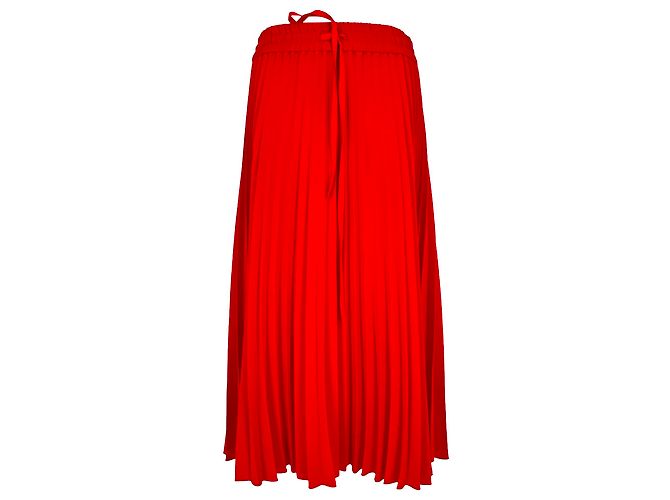 Valentino Garavani Falda midi plisada con cordón de ajuste Red Valentino en acetato rojo Roja