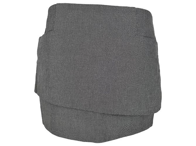 Minifalda asimétrica de tweed Acne Studios en poliéster gris