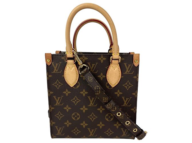 Louis Vuitton Sac Plat BB Monogram Tote Bag Marrom