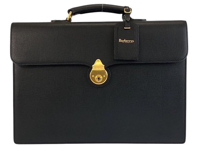 Pasta de couro Burberry Preto