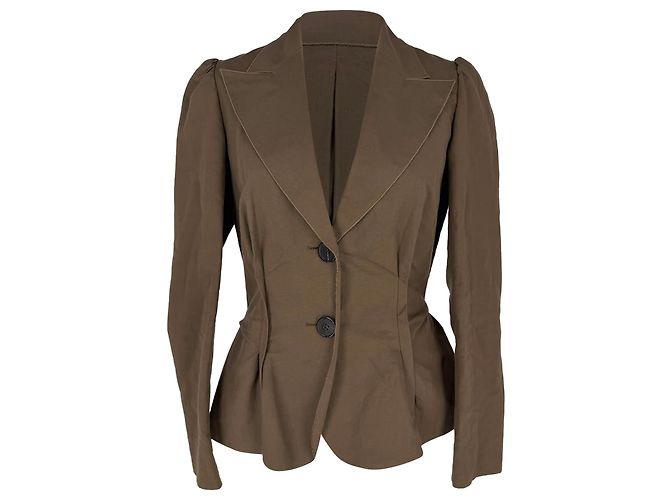 Lanvin Taffeta Blazer in Brown Silk