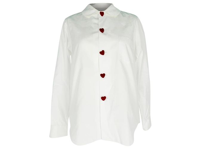 Comme Des Garcons Top de manga larga con botones Comme des Garçons Girl en algodón blanco Crudo