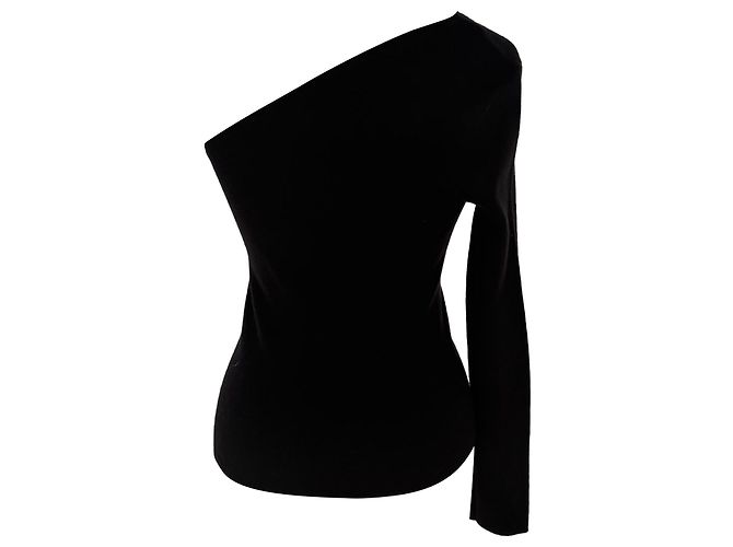 Michael Kors One Shoulder Pullover aus schwarzem Kaschmir