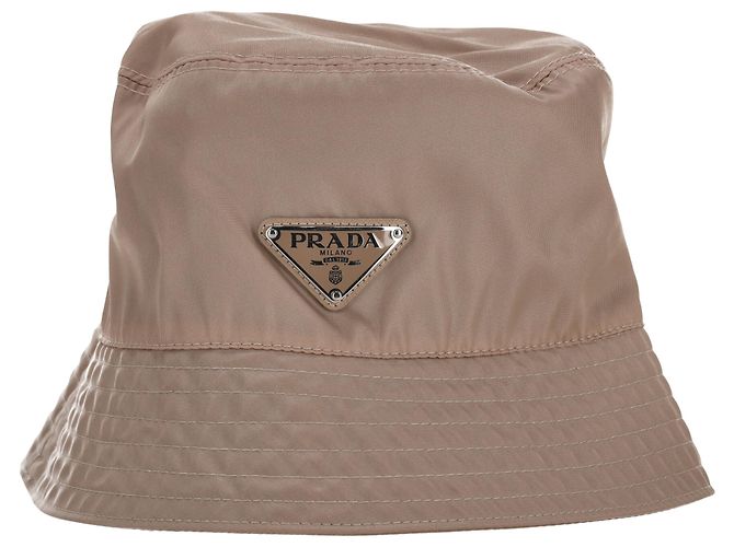 Prada Re-Nylon Bucket Hat in Beige Polyamide