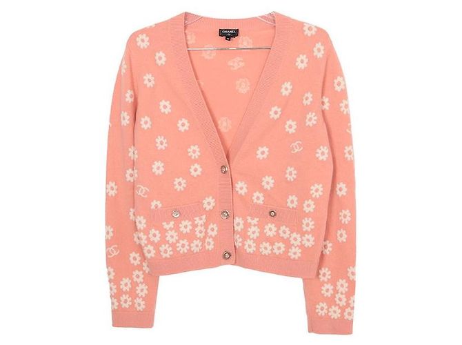 Chanel Daisy Cardigan Rosa Kaschmir Wolle Pink