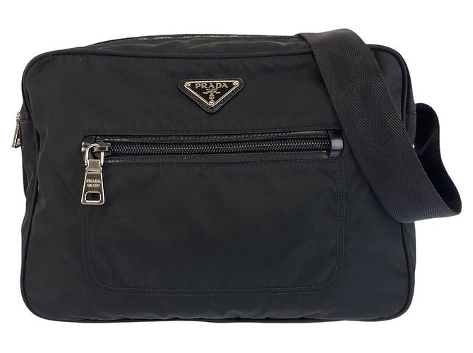 Borsa a tracolla PRADA Tessuto Nylon Nero