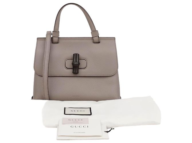 Bamboo Gucci Borsa tote a spalla in bambù Grigio