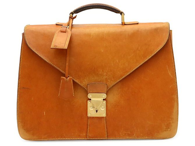 Pasta de couro Louis Vuitton Atacama De Compartiment Nomade Marrom