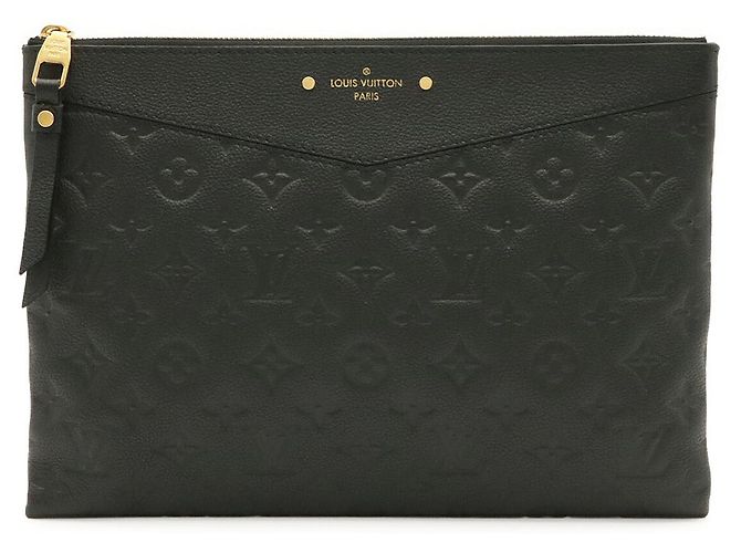 Clutch de couro Louis Vuitton Monogram Empreinte Preto