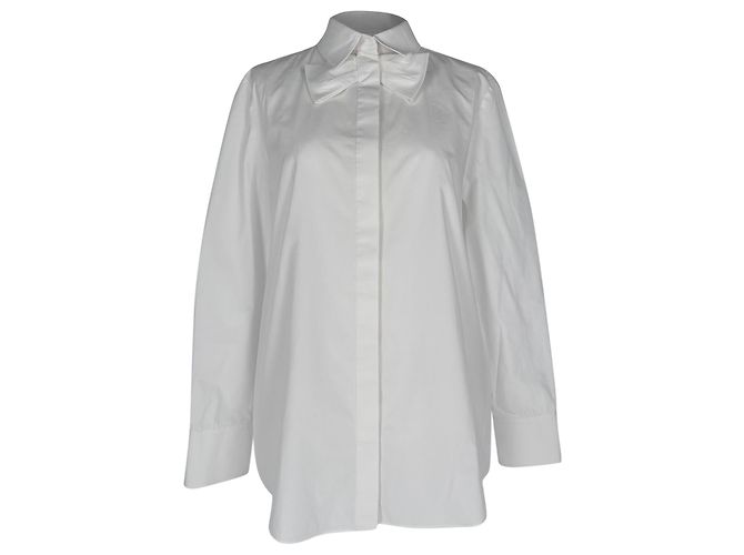 Valentino Garavani Camisa de botones Red Valentino con detalles de lazo en algodón blanco Crudo